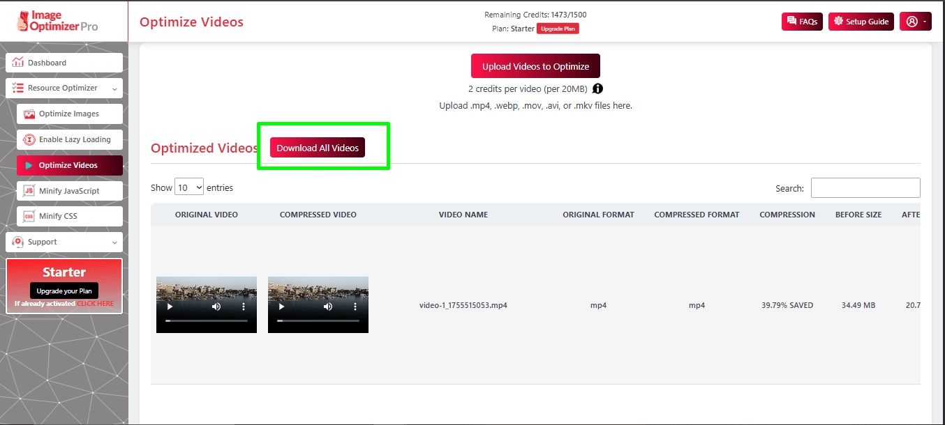 Video Manual Compression UI