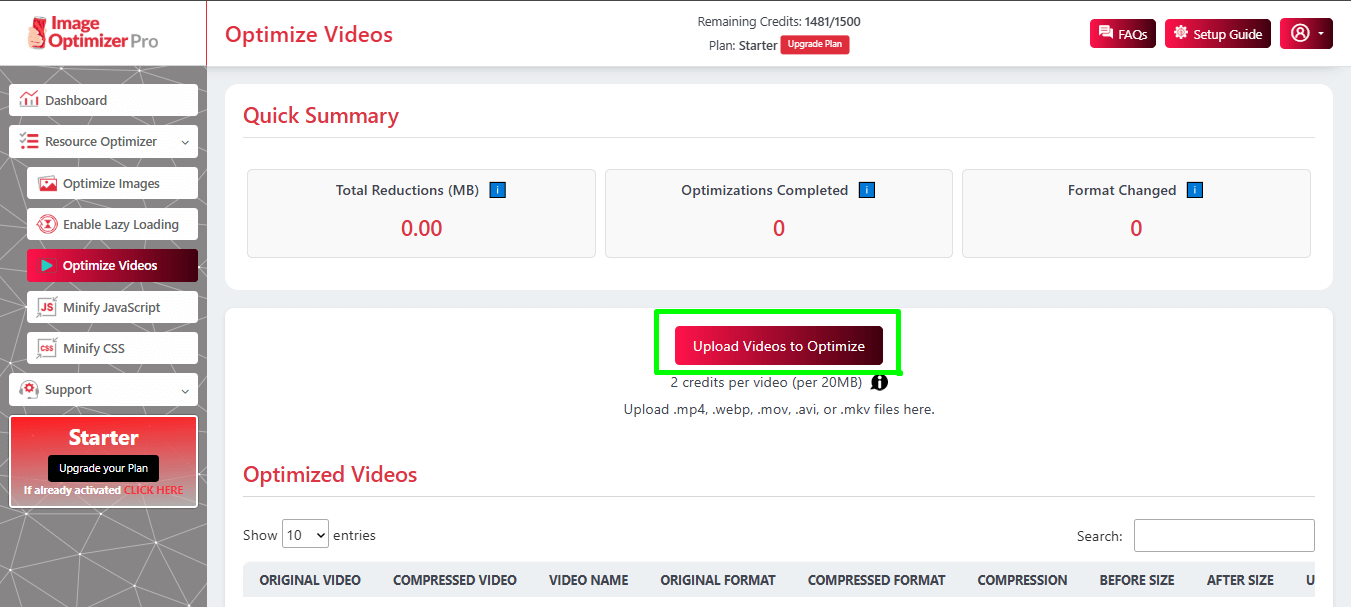Video Manual Compression UI
